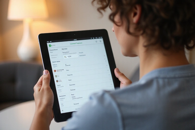 Persona che consulta un calendario o un tablet per informazioni